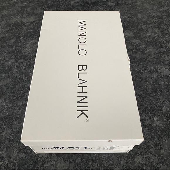 Authentic Manolo Blahnik Gisina Flats Dark Grey Wool Sz 37 - Picture 12 of 12